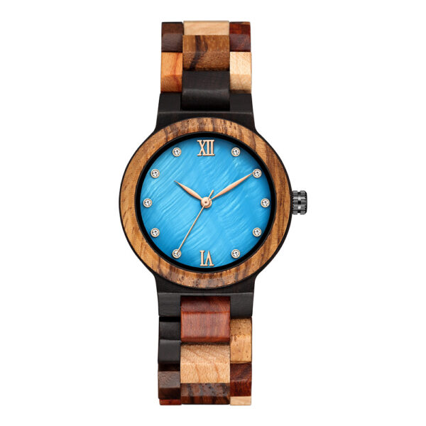Simple Pearl Shell Color Wood Ladies Watch - Image 7