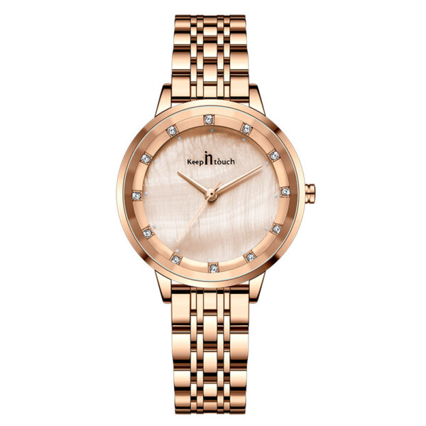 New Shell Surface Women's Waterproof Quartz Stainless Steel Band Watch - Image 8
