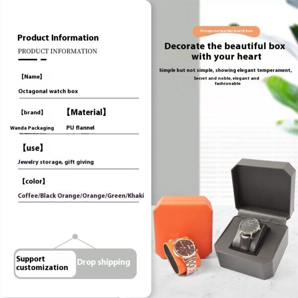Pu Leather Men's Watch Storage Box - Image 7