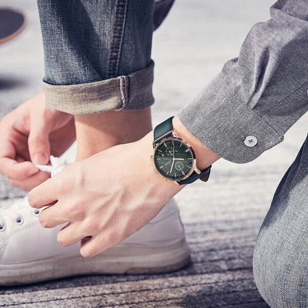 Calendar Waterproof Leather Personalized Multi-functional Men's Quartz Watch - Image 2