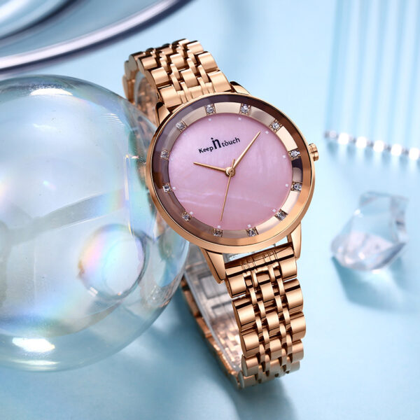 New Shell Surface Women's Waterproof Quartz Stainless Steel Band Watch - Image 6
