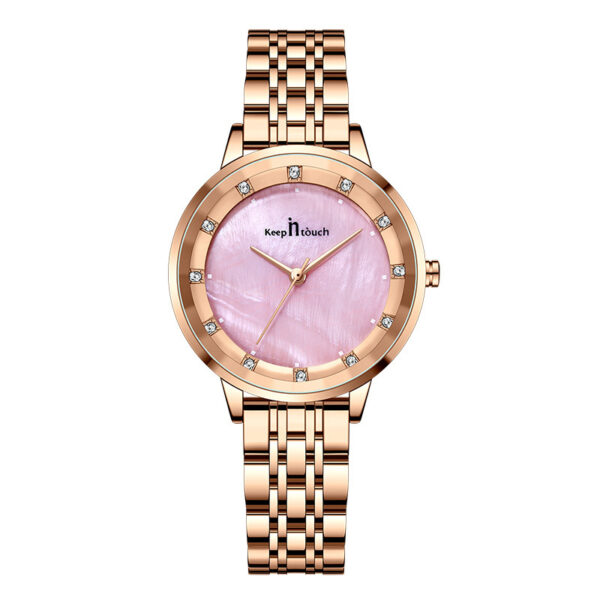 New Shell Surface Women's Waterproof Quartz Stainless Steel Band Watch - Image 2