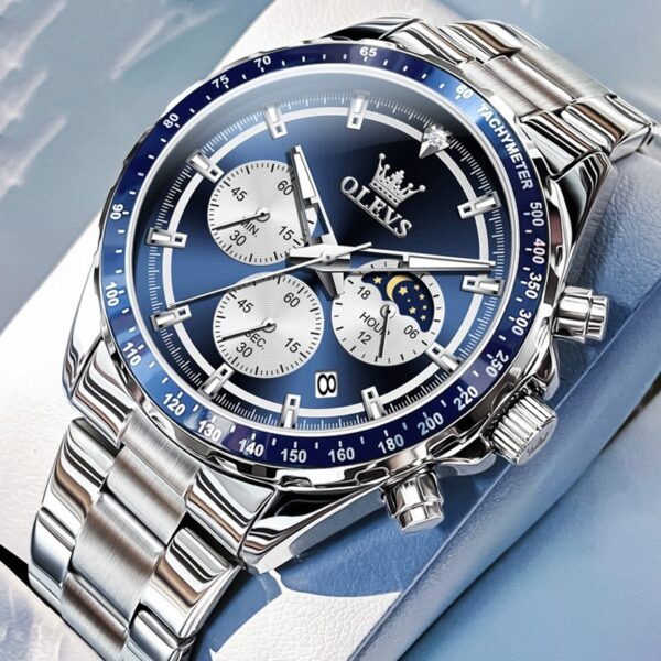Multi-Function Sports Quartz Men's Automatic Watch Steel Band - Image 2