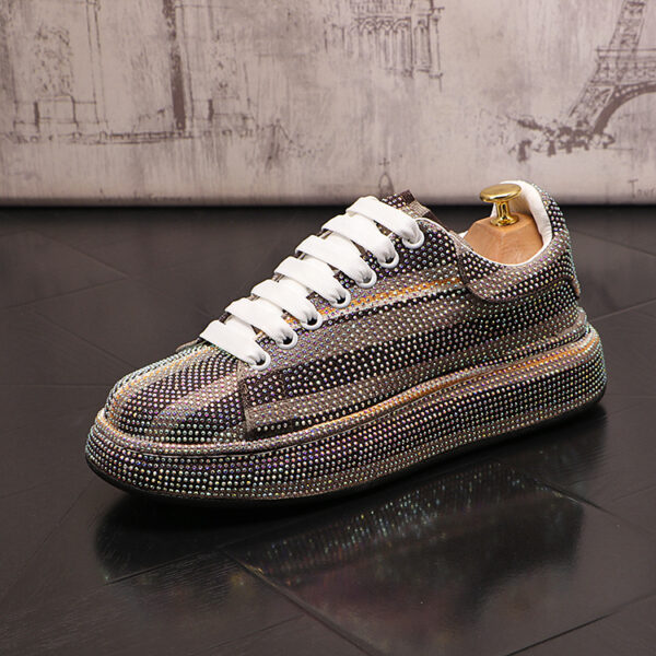 Men's Low Top Fashionable Rhinestone Casual Shoes - Image 3