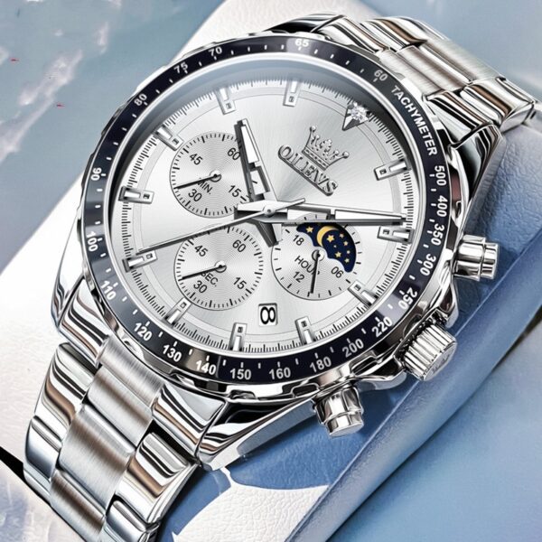 Multi-Function Sports Quartz Men's Automatic Watch Steel Band - Image 6