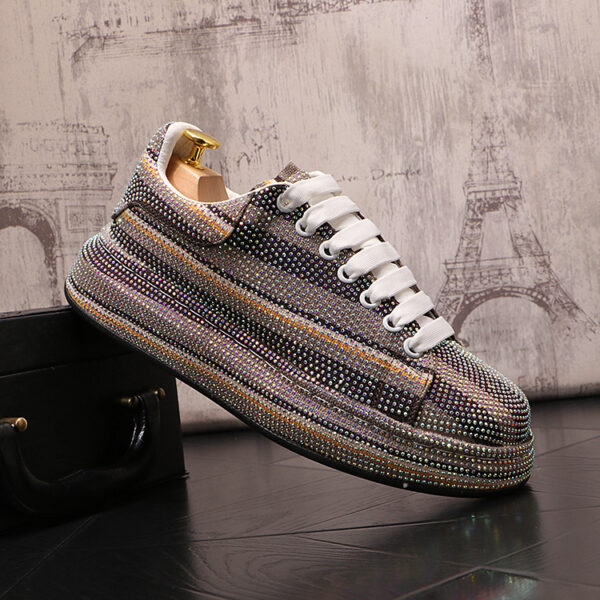 Men's Low Top Fashionable Rhinestone Casual Shoes - Image 7