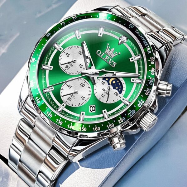 Multi-Function Sports Quartz Men's Automatic Watch Steel Band - Image 5