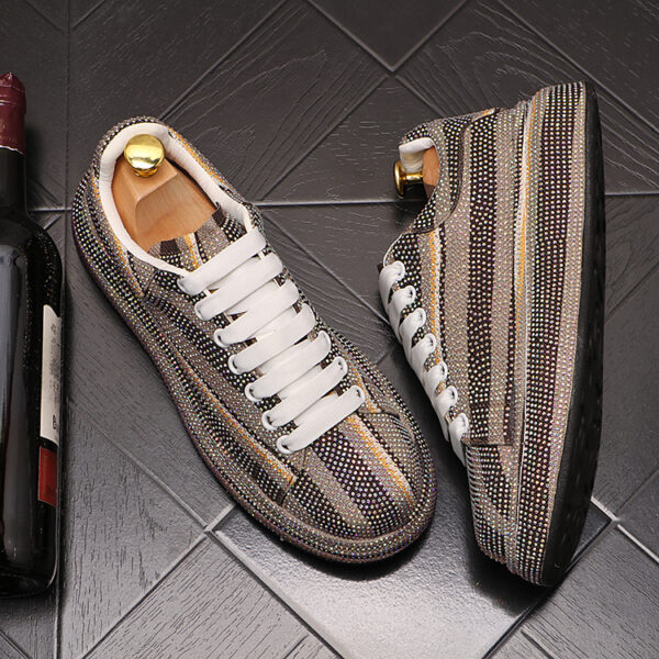 Men's Low Top Fashionable Rhinestone Casual Shoes - Image 6